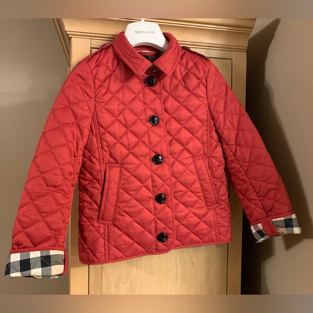 Burberry Red Quilted Kids Puffer Jacket